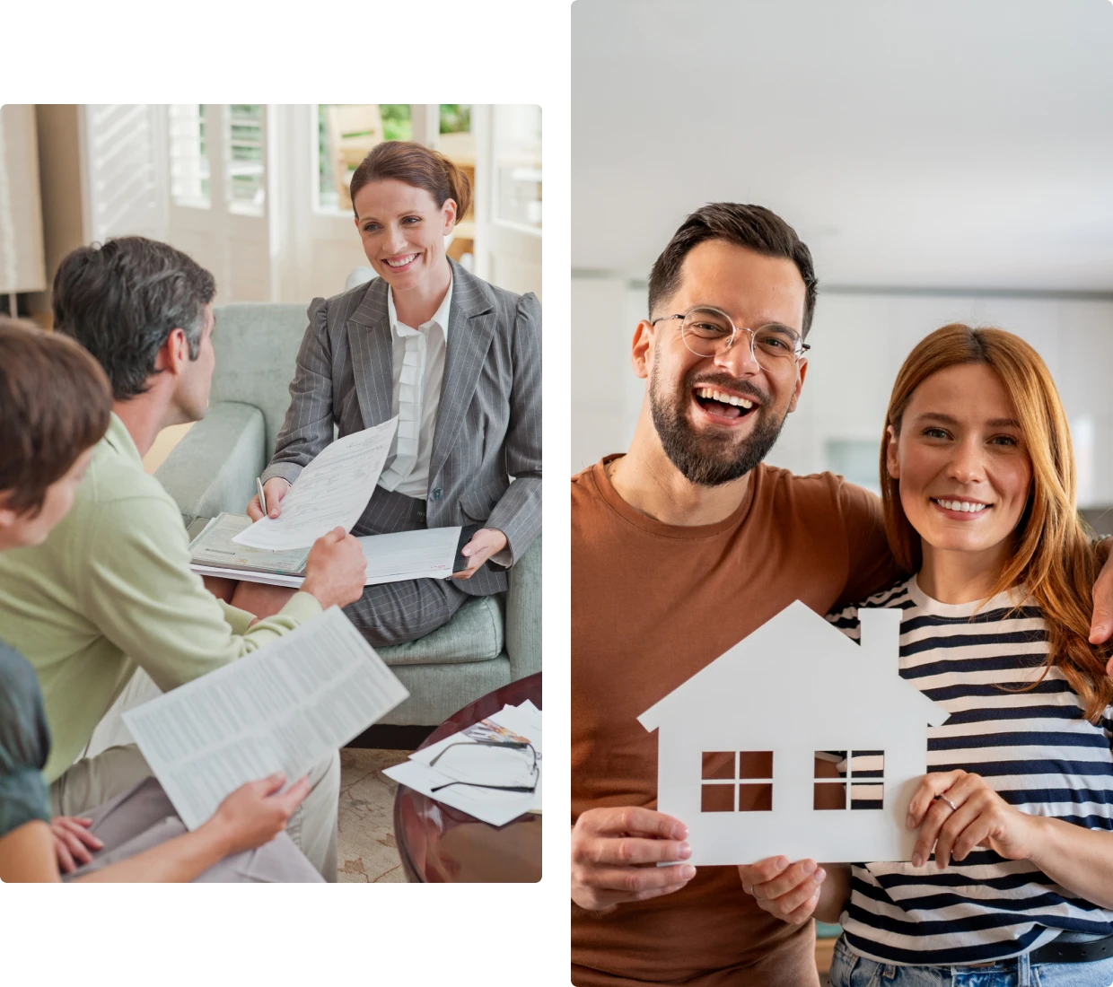 Meeting with real estate agent and couple